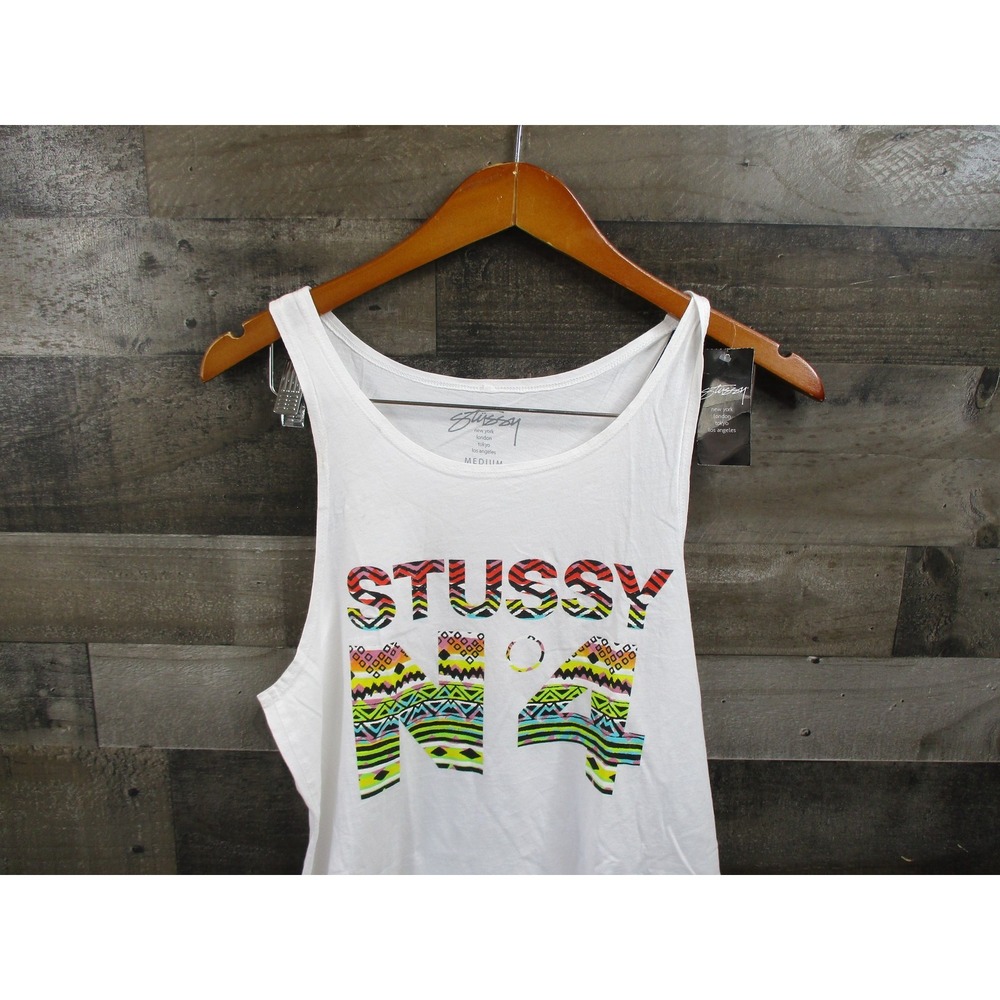 Stussy Shirt Womens Medium Tribal No 4 Swing Tank Top Graphic Made in USA